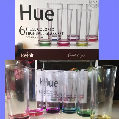 JoyJolt Hue Drinking Glasses- Set of 6 - 13 oz & Reviews