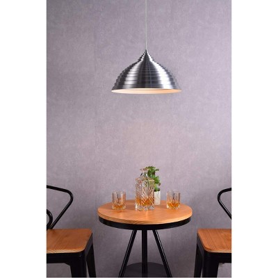Modern Silver Aluminum Dome Pendant Light