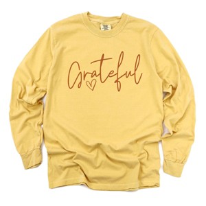 Simply Sage Market Grateful Heart Garment Dyed Long Sleeve - 1 of 4