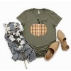 Simply Sage Market Women's Orange Plaid Pumpkin Circle Short Sleeve Graphic Tee - 2 of 2