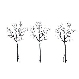 Nearly Natural 14-in Pre-Lit Artificial Halloween Black Twig Branches with 45 Orange LED Lights and Integrated Ground Stake - Set of 3 - 1 of 1