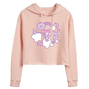 Women's - Polly Pocket - Polly Pocket Sticker Collage Cropped Graphic Hoodie - 1 of 3