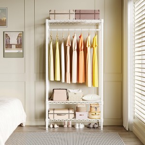 Metal Clothes Rack, 3 Tier Standing Clothing Rack with 1 Hanger Rod & 3 Open Shelves, Portable Closet Organizer for Hanging Clothes - 1 of 4