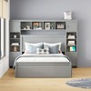 Queen Size Wooden Bed With All-in-One Cabinet and Twin XL Trundle - 2 of 4