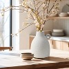 LuxenHome White Ceramic Jug Round Vase - 3 of 4