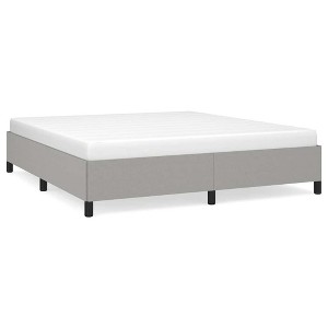 vidaXL California King Bed Frame, Fabric Upholstered Platform Bed Frame, Light Gray, No Mattress - 1 of 4
