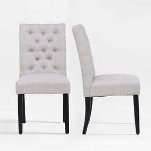 WestinTrends  Upholstered Button Tufted Dining Side Chair (Set of 2) - 1 of 4