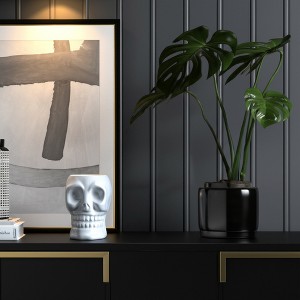 Sagebrook Home Ceramic Skull Vase - Contemporary Decorative Skull Vase for Succulents or Small Plants - Indoor or Outdoor Skull Vase - 1 of 4