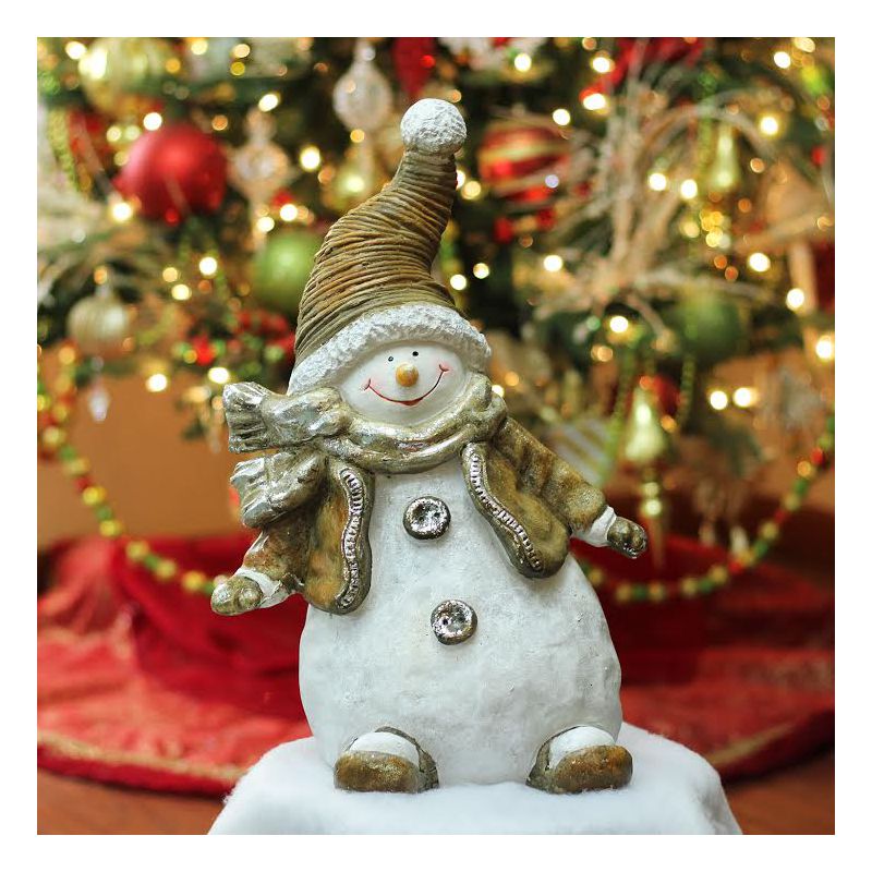 Northlight 17" White and Brown Whimsical Snowshoeing Christmas Snowman Tabletop Figure, 2 of 3