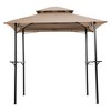 DOMETOUR Outdoor Grill Gazebo 8 x 5 Ft, Shelter Tent, Double Tier Soft Top Canopy and Steel Frame with hook and Bar Counters,Khaki - 2 of 4