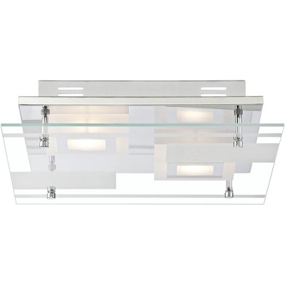 Reese 16'' Modern Chrome LED Ceiling Light with Flat Glass Diffuser
