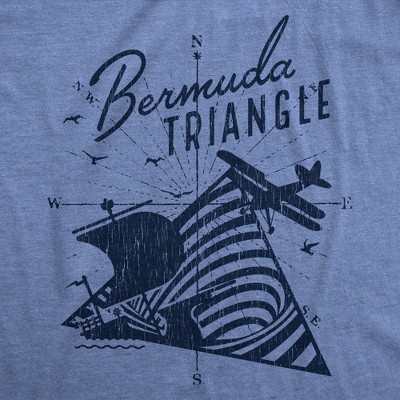 Мужские футболки Crazy Dog T-Shirts, Inc. Mens Bermuda Triangle T Shirt Funny Vintage Retro Graphic Novelty Tee for Men - Crazy Dog Men's T Shirt For Summer Vacation Light Blue S — фото 2
