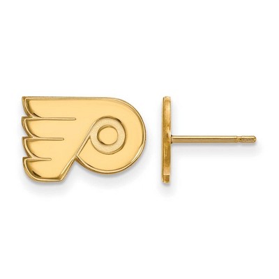 Black Bow Jewelry 14k Yellow Gold Philadelphia Flyers NHL Stud Earrings