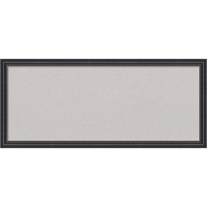 Amanti Art 32"x14" Stylish Wood Frame Gray Cork Board Black - : Wall Mounted Bulletin Board, Custom Framed, Home Organization - 1 of 4