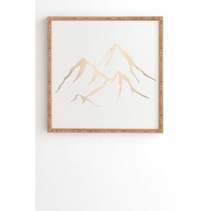 Nature Magick Adventure Mountains Bamboo Framed Wall Art White/Gold - Deny Designs - 1 of 3