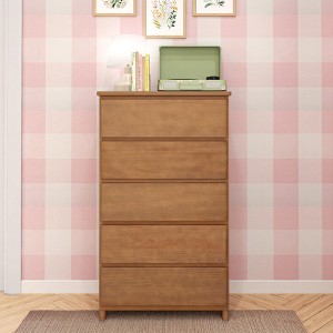 Max & Lily Dresser, 5 Storage Drawers Farmhouse Solid Wood Bedroom Dressers - 1 of 4