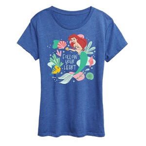 Women's - Disney - Follow Your Heart Ariel Short Sleeve Graphic T-Shirt - 1 of 4