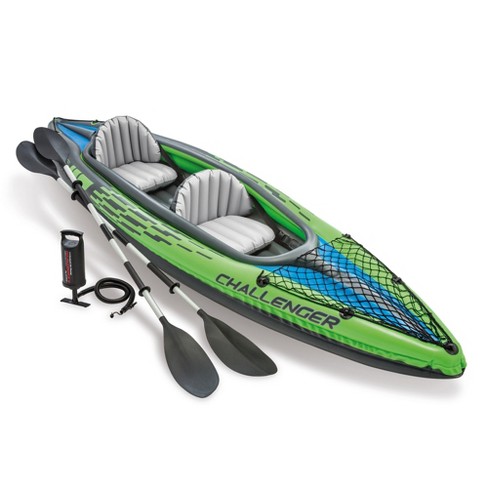 Intex 68306ep Challenger K2 2-person Inflatable Kayak And Accessory Kit  With Aluminum Oars And High Output Air Pump For Lakes, Rivers, And Fishing  : Target