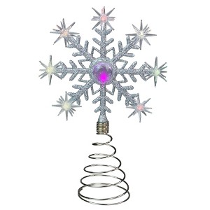Northlight 11" LED Lighted Coloring Changing Twinkling Snowflake Christmas Tree Topper - 1 of 4