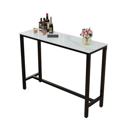 Artloge Tall Breakfast Bar Table Rectangle Pub Table Marble Top for Dining Room Coffee