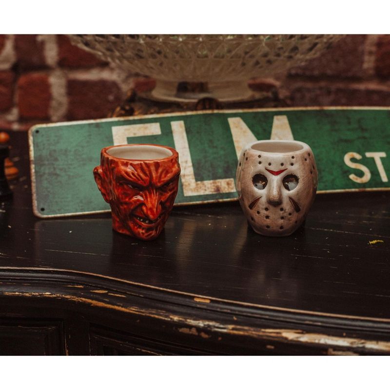 Silver Buffalo Freddy vs. Jason Faces 5-Ounce Sculpted Ceramic Mini Mugs | Set of 2, 3 of 8