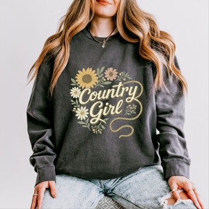 Country Girl Rope Watercolor  - Womens Lightweight Garment Dyed Sweatshirt - 1 of 3