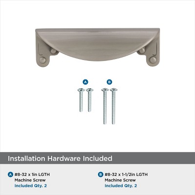 Amerock Inspirations 3 inch (76mm) Center-to-Center Satin Nickel Cabinet Cup Pull