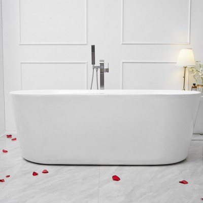 Brushed Nickel Single-Handle Freestanding Tub Faucet with Hand Shower
