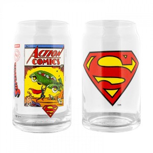Adult Superman Comic Art and Logo 2-Pack Glass Set - 1 of 3