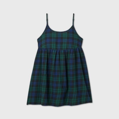 dark green plaid dress