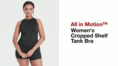 Women's Cropped Shelf Tank Bra - All In Motion™ Black 2x : Target