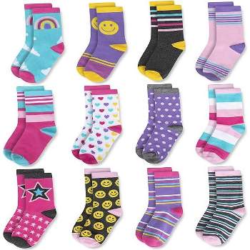 Unicorns & Rainbows 12 Pack Socks For Girls, Toddlers Ages 2-3 : Target