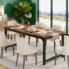 Gulches Industrial Rustic Series Modern Industrial Warm Wood Tone Particleboard 60 in Durable Metal Frame Base Dining Table Seats 6-8 - 3 of 4