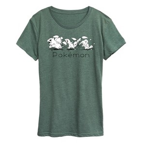 Women's - Pokémon - Sketched Starters-  Women's Short Sleeve Graphic T-Shirt Short Sleeve Graphic T-Shirt - 1 of 4