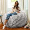 Jaxx Saxx 4ft - Large Round Bean Bag for Adults - Made in the USA - Luxuriously Soft Plush Faux Fur, Grey - 2 of 4
