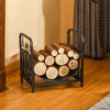 Outsunny Firewood Rack, Indoor Outdoor Wood Holder with Bear & Tree Theme for Wood Stove, Hearth, or Fire Pit, 17", Black - 2 of 4