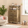 Bestier Rustic Storage Cabinet Organizer Table with 2 Display Shelves and 5 Drawers for Living Room, Office, Bedroom, or Hallway, Brown - 4 of 4