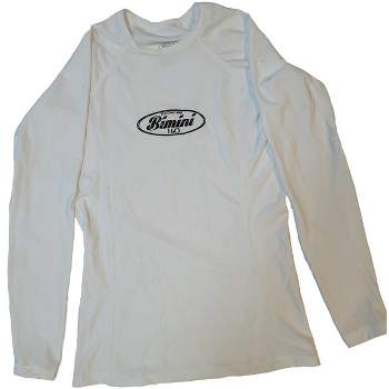 Bimini Dri-Fit Rash Guard Long Sleeve Unisex White Shirt, Medium