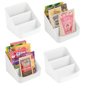 iDesign 3-Section Divided Packet Organizer - Set of 4 - White - 1 of 4
