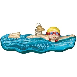 Old World Christmas Glass Blown Ornament for Christmas Tree, Swimming - 1 of 4