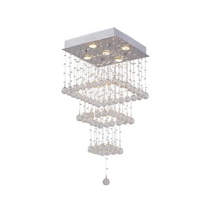 CWI Lighting Square 5 Light Flush Mount With Chrome Finish - 1 of 3