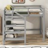 Full Size Loft Bed with Staircase, Pine Wood Loft Bed Frame - ModernLuxe - image 2 of 4