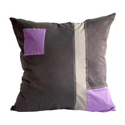 Slickblue Black Temptation Knitted Fabric Patchwork Pillow Cushion - 19.7", Stylish Decorative Floor Pillow, Easy Care