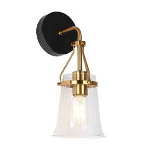 LNC Auisre 5.5-in W 1-Lights Matte Black and Polished Gold Modern/Contemporary Vanity Lights - 1 of 1