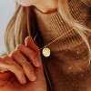Gold Circle Pendant Necklace for Women, Simple 14K Gold Plated Dainty Charm - 2 of 4