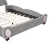 Okak Twin/Full/Queen Velvet Platform Bed Frame with Upholstered Bear-Shaped Headboard, Bed-End Storage Pocket for Kids Noise-Free Easy Assembly - 4 of 4