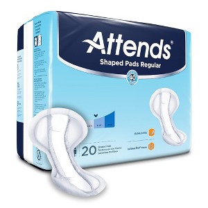 Attends Shaped Pads Regular Unisex Incontinent Pad Contoured 12 X 25.2 Inch SPDRA, Heavy, 80 Ct - 1 of 4