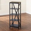 The Lakeside Collection Two-Tone Farmhouse Living Room Collection - Black 4-Tier Shelf - image 2 of 3