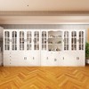 Famapy Modular Storage Cabinet Elegant White Pantry Bookshelf Multifunctional Tempered Glass Cabinet - 3 of 4