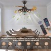 Ludomide 36" Tiffany Ceiling Fan with Lights, Retractable Dimmable Fandelier, Vintage Chandelier Fan for Bedroom Living Room - 2 of 4